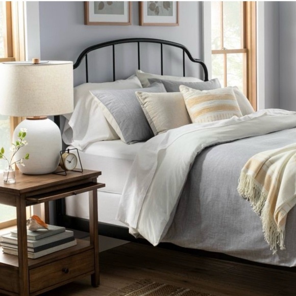 Hearth & Hand Magnolia Grey Microstripe Comforter & Sham Set Full/Queen NWT